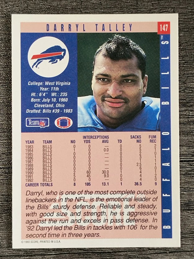 1993 Score #147 Darryl Talley