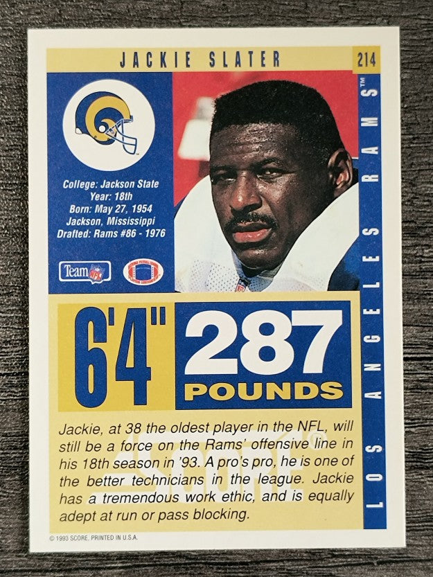 1993 Score #214 Jackie Slater