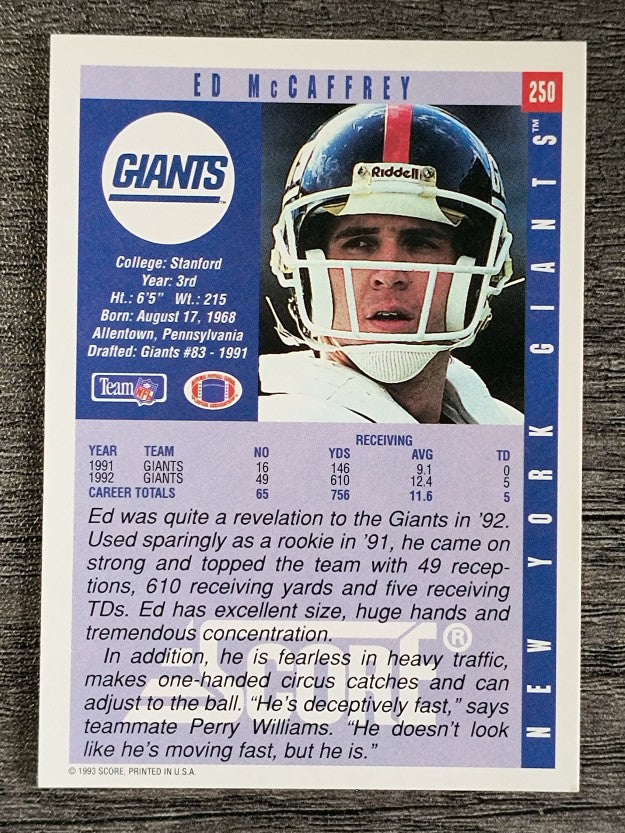 1993 Score #250 Ed McCaffrey