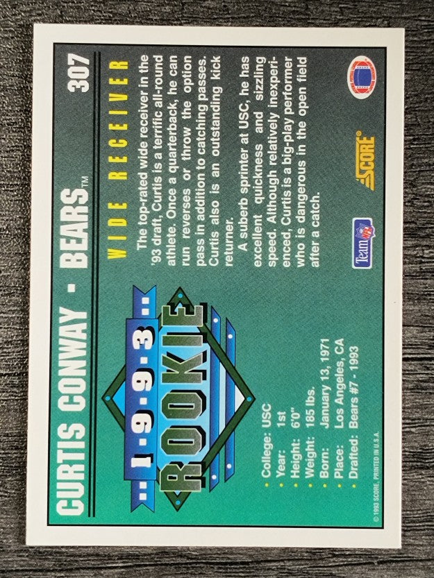 1993 Score #307 Curtis Conway RC