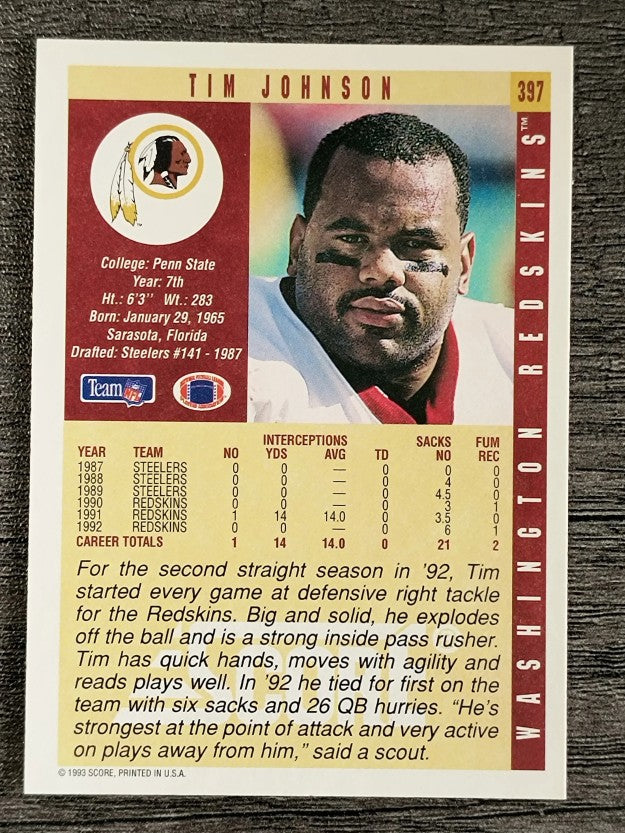 1993 Score #397 Tim Johnson