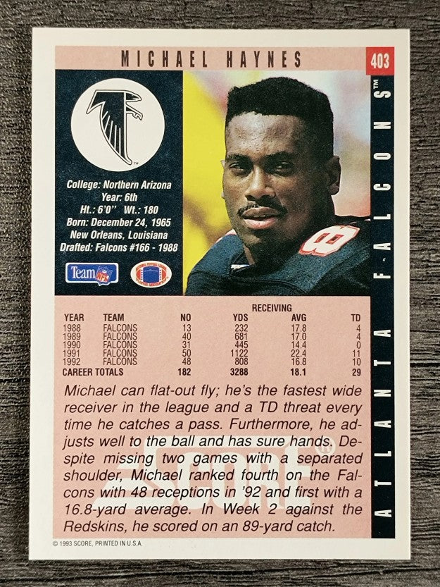 1993 Score #403 Michael Haynes