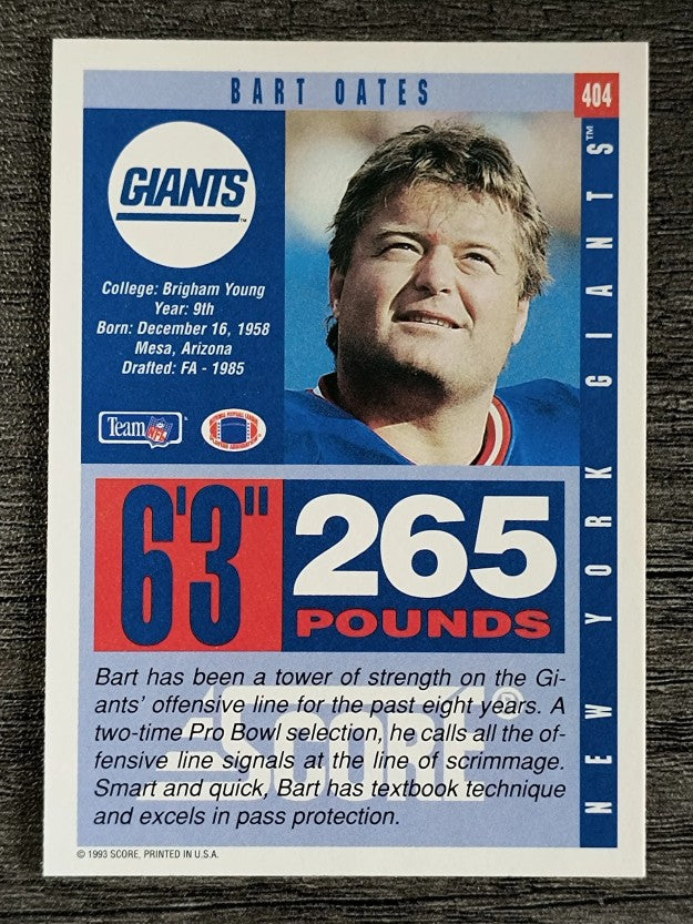 1993 Score #404 Bart Oates
