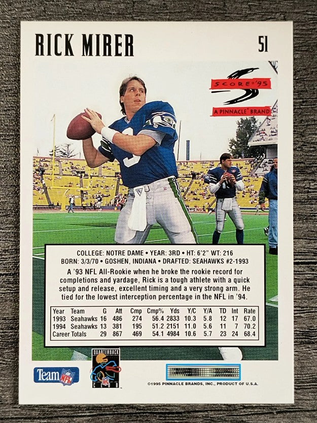 1995 Score #51 Rick Mirer
