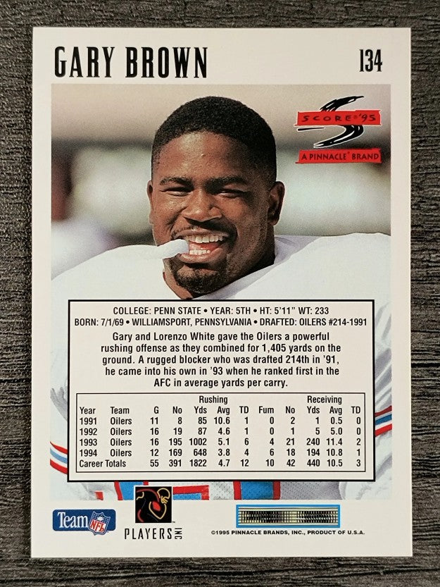 1995 Score #134 Gary Brown