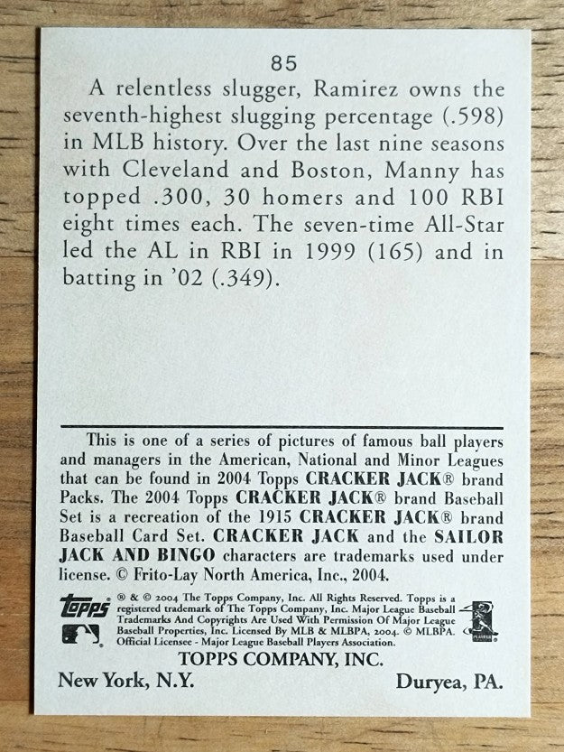 2004 Topps Cracker Jack #85 Manny Ramirez