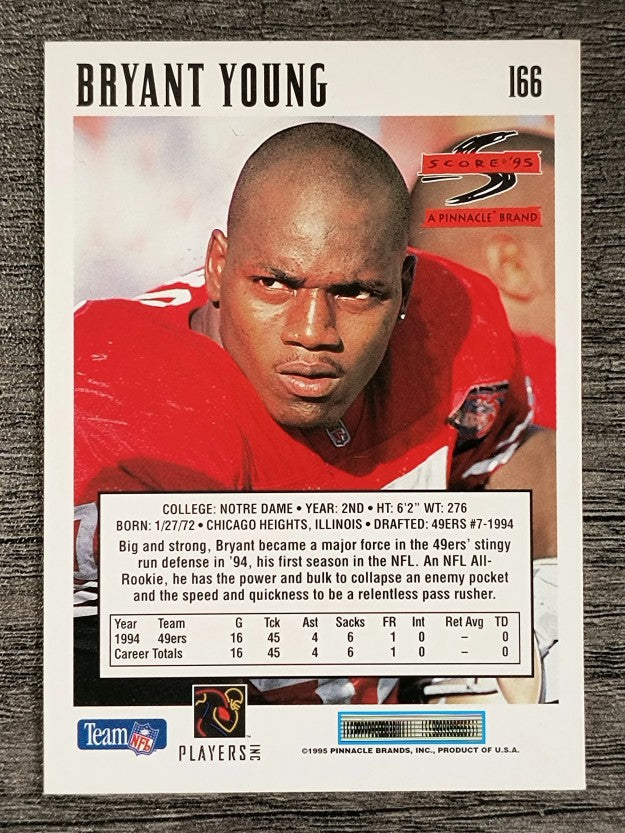 1995 Score #166 Bryant Young