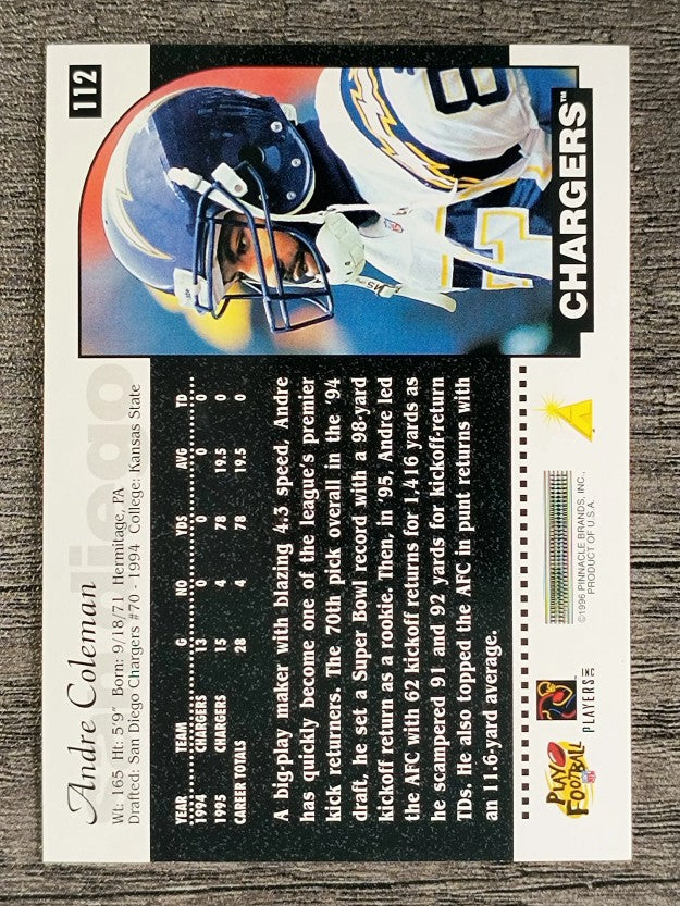1996 Score #112 Andre Coleman