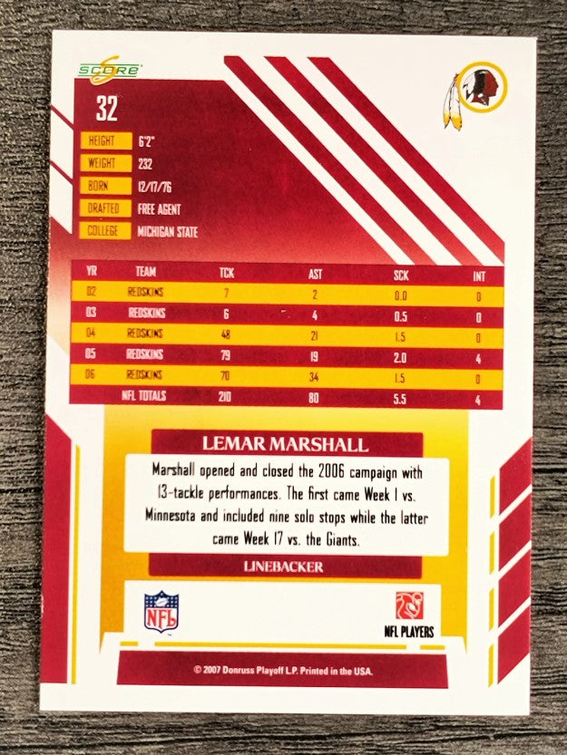 2007 Score #32 Lemar Marshall