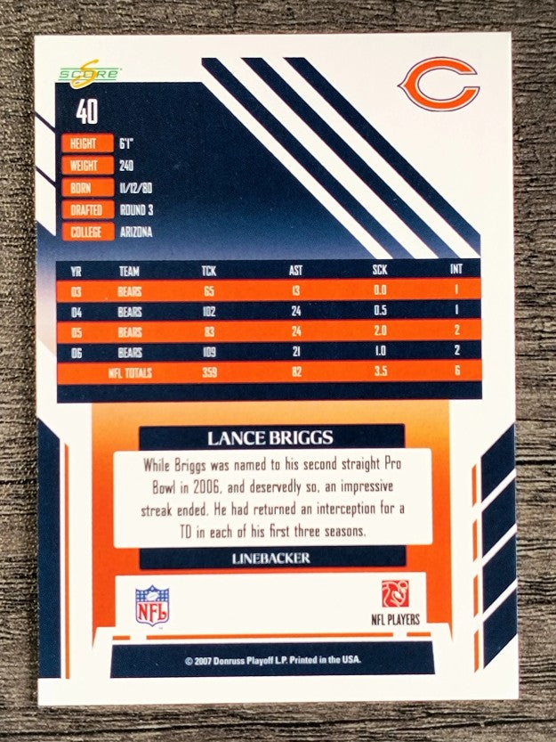2007 Score #40 Lance Briggs