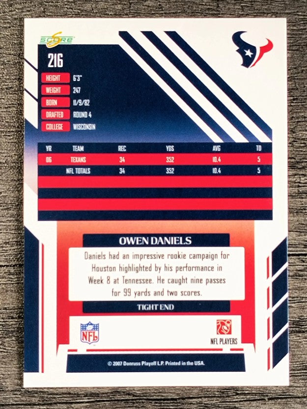 2007 Score #216 Owen Daniels