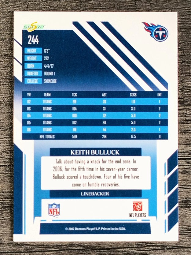 2007 Score #244 Keith Bulluck