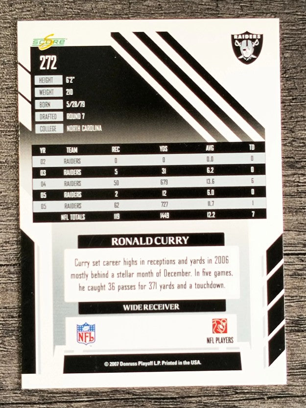 2007 Score #272 Ronald Curry