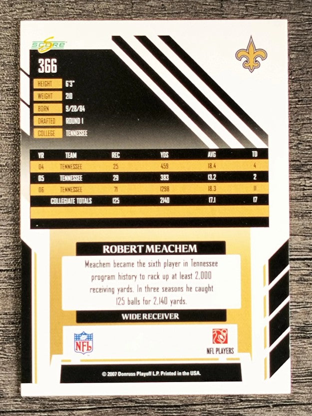 2007 Score #366 Robert Meachem RC