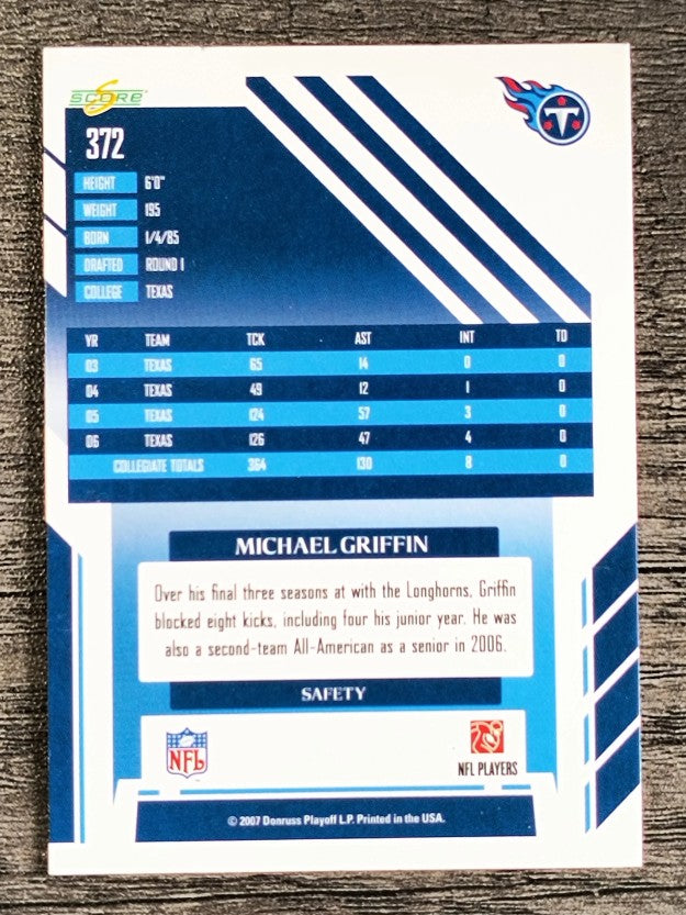 2007 Score #372 Michael Griffin RC