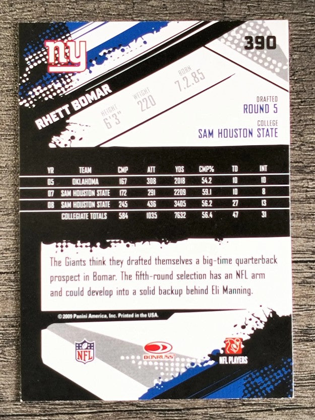 2009 Score #390 Rhett Bomar RC