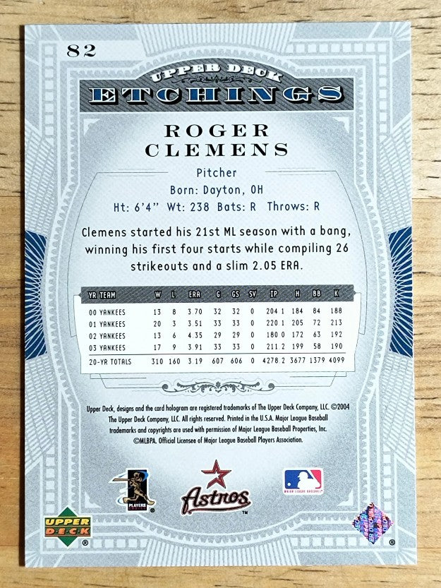 2004 Upper Deck Etchings #82 Roger Clemens