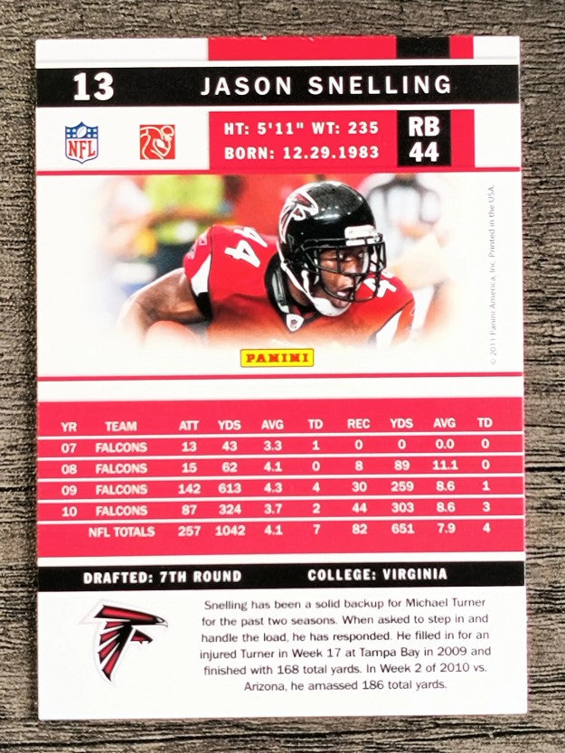 2011 Score Scorecard #13 Jason Snelling