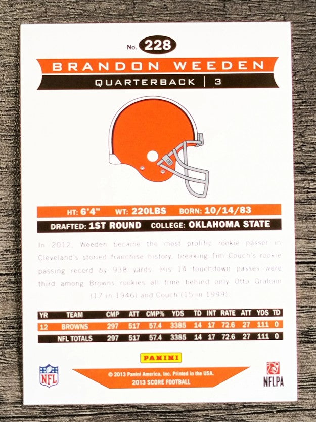 2013 Score #228 Brandon Weeden AM