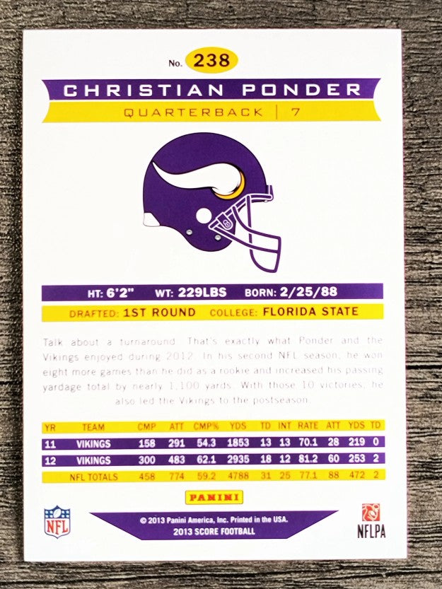 2013 Score #238 Christian Ponder AM