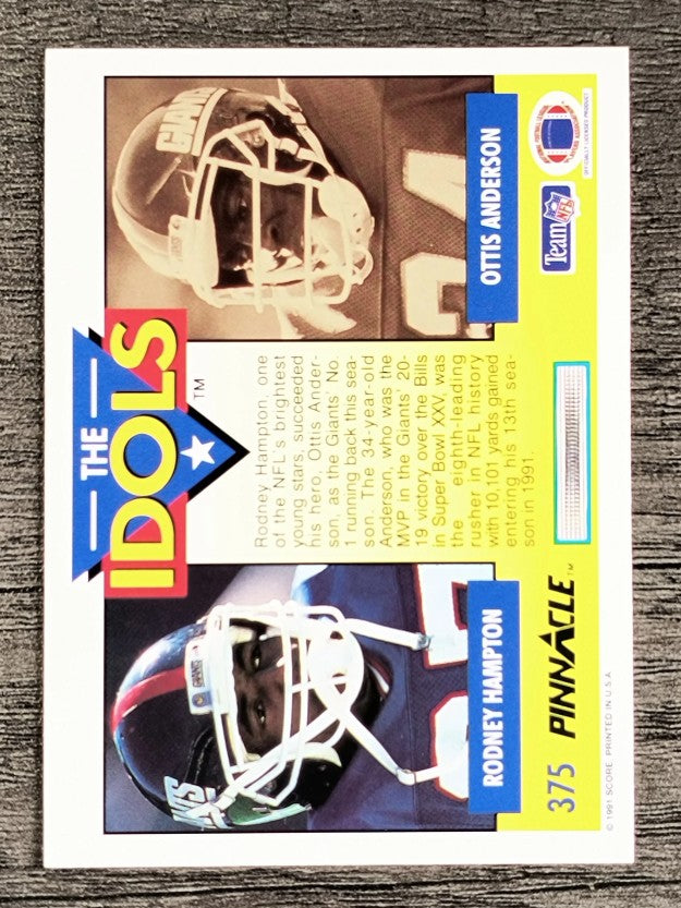 1991 Pinnacle #375 Rodney Hampton/Ottis Anderson ID