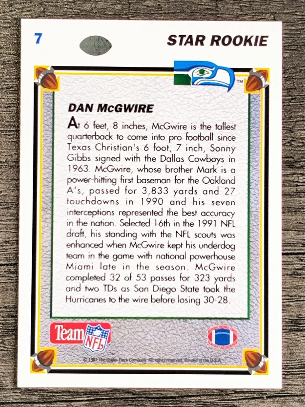 1991 Upper Deck #7 Dan McGwire RC