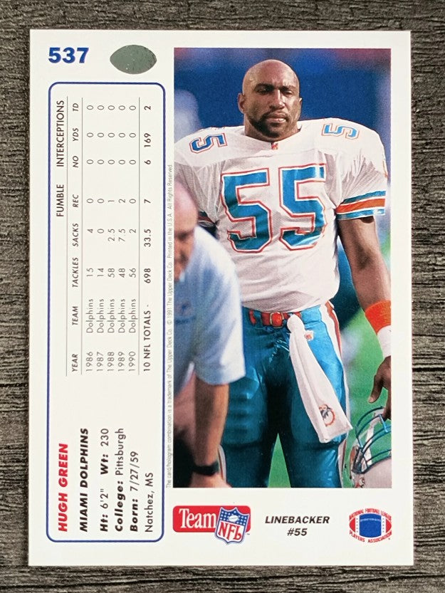 1991 Upper Deck #537 Hugh Green