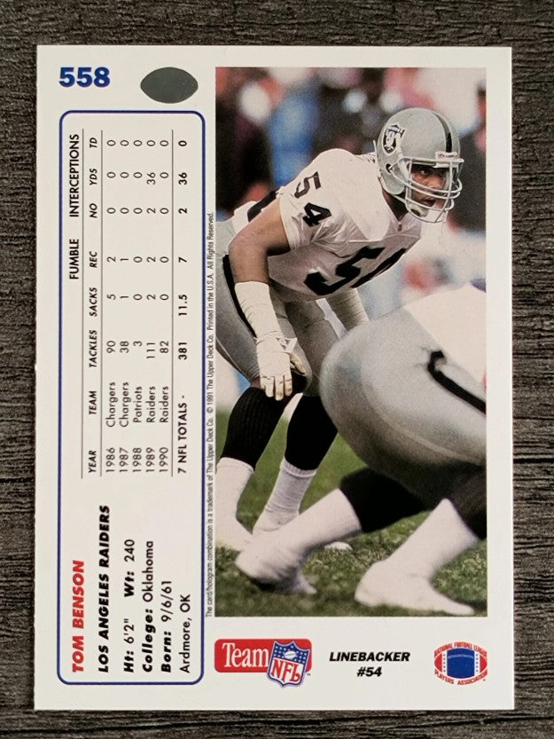 1991 Upper Deck #558 Thomas Benson