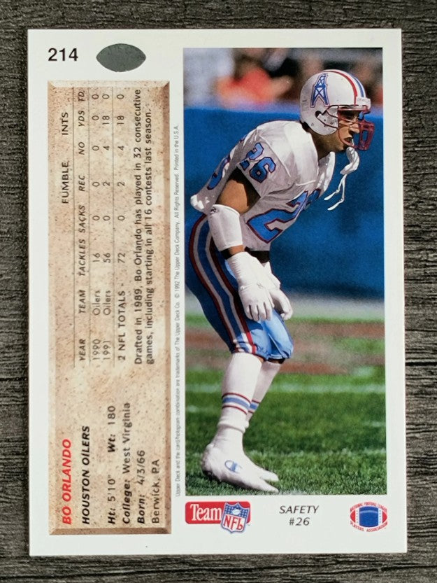 1992 Upper Deck #214 Bo Orlando RC
