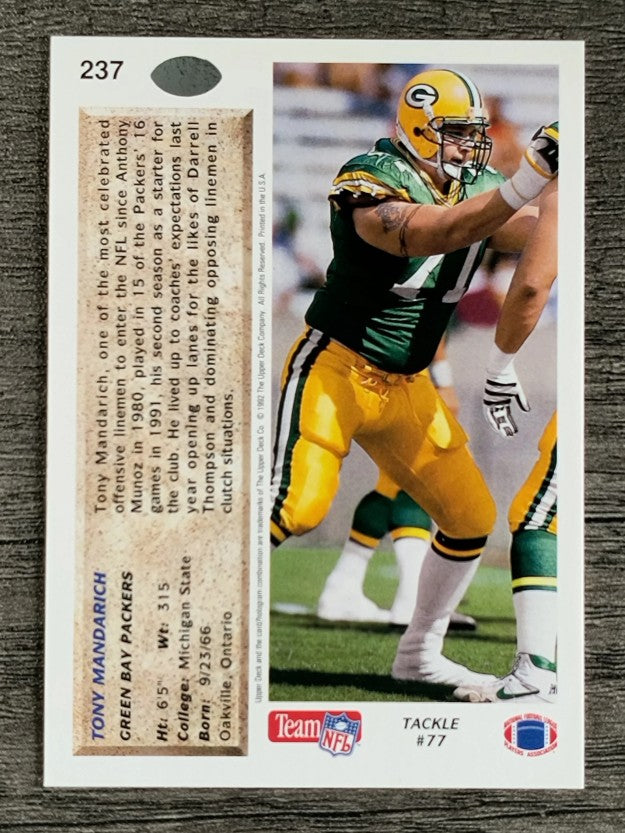 1992 Upper Deck #237 Tony Mandarich