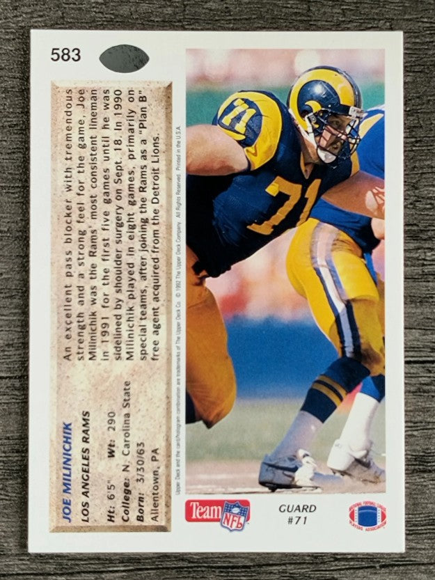 1992 Upper Deck #583 Joe Milinichik RC