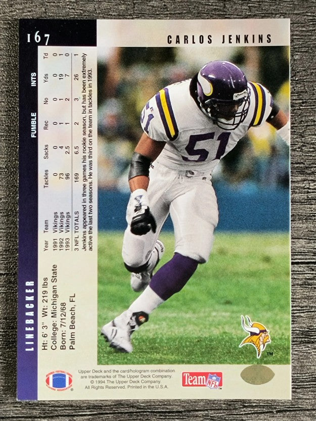 1994 Upper Deck #167 Carlos Jenkins