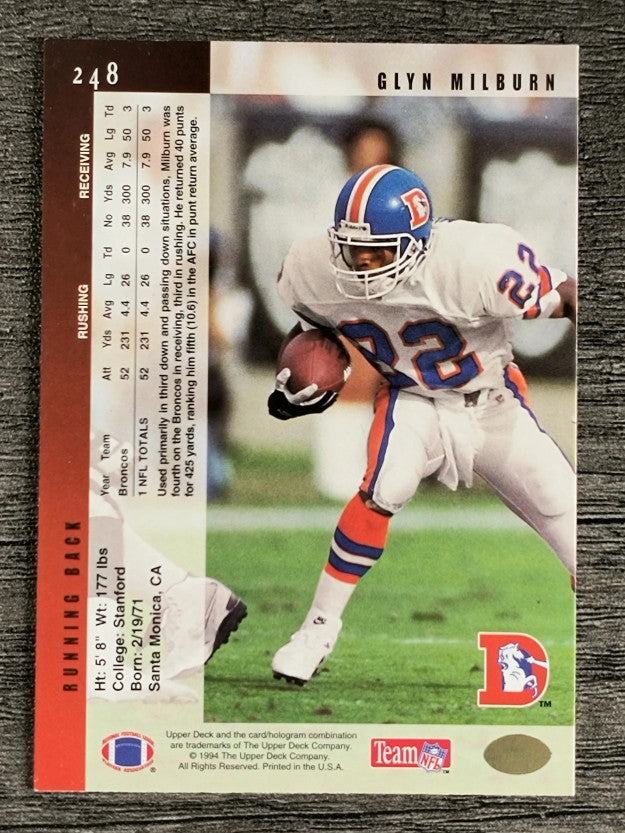1994 Upper Deck #248 Glyn Milburn