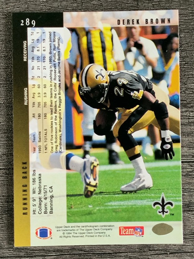 1994 Upper Deck #289 Derek Brown RBK
