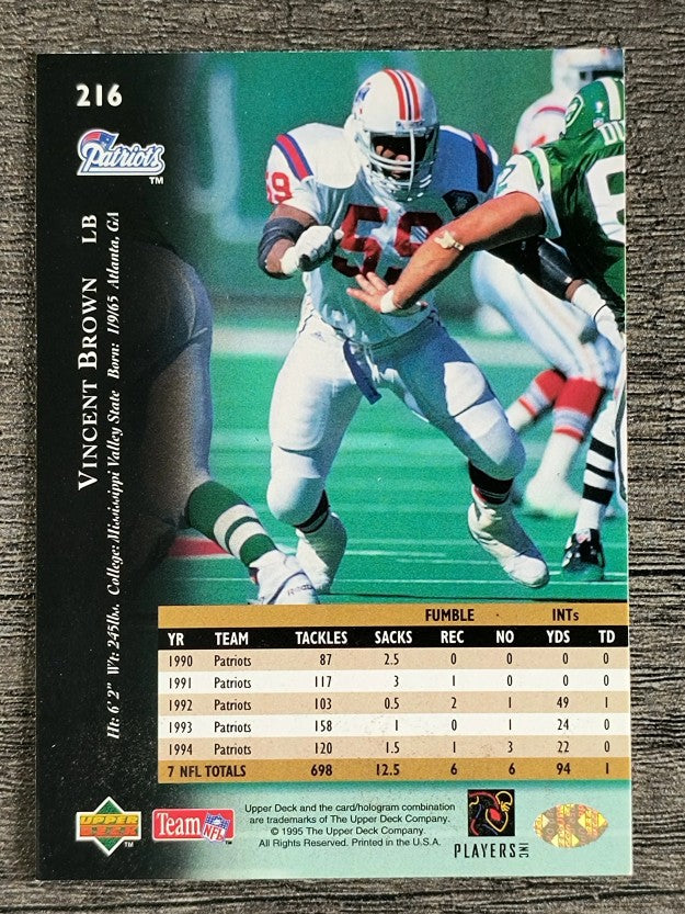 1995 Upper Deck #216 Vincent Brown