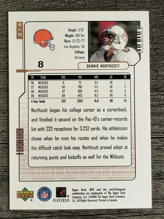 2000 Upper Deck MVP #214 Dennis Northcutt RC