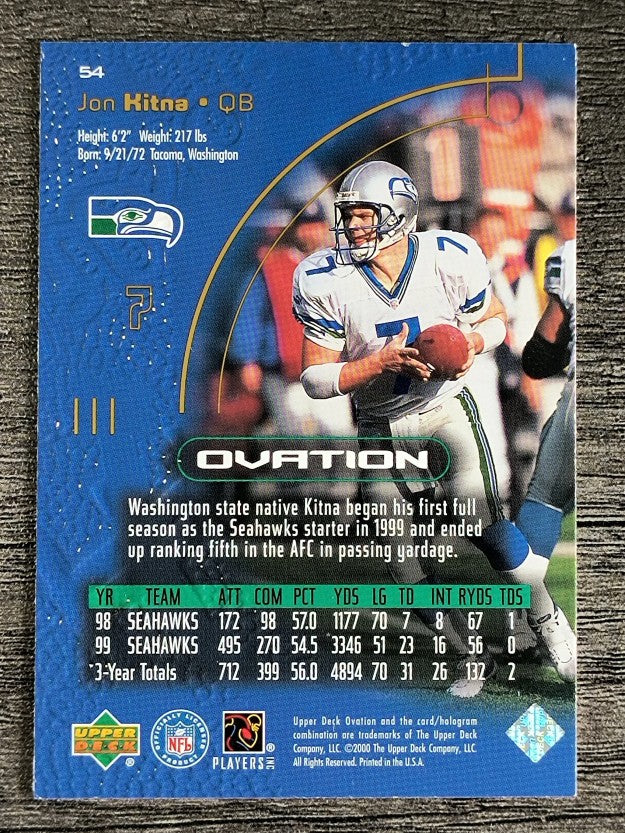 2000 Upper Deck Ovation #54 Jon Kitna