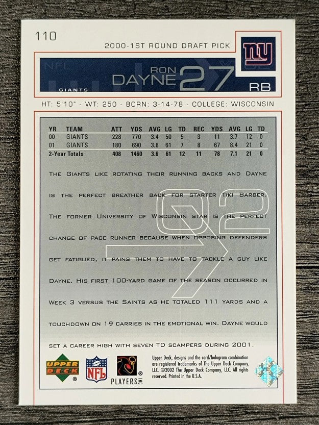 2002 Upper Deck #110 Ron Dayne