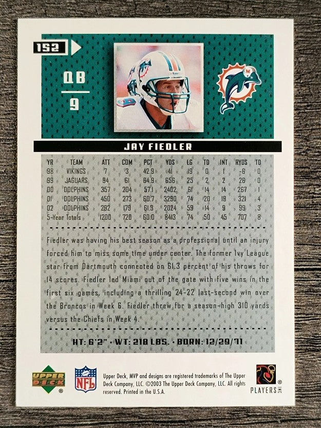 2003 Upper Deck MVP #152 Jay Fiedler