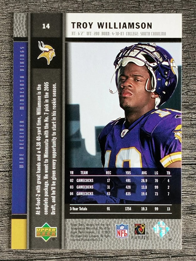 2005 Upper Deck Rookie Premiere #14 Troy Williamson