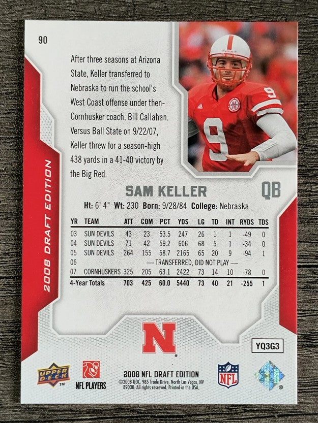 2008 Upper Deck Draft Edition #90 Sam Keller RC