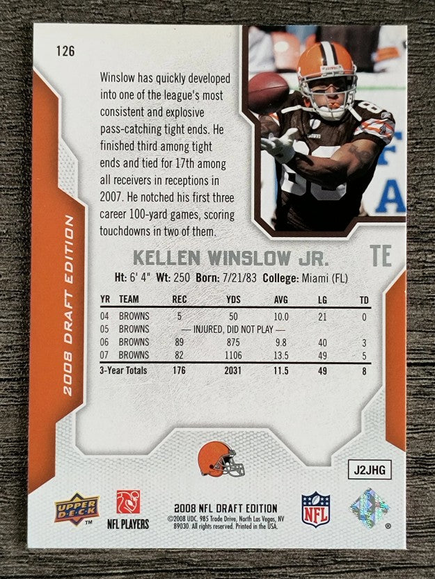 2008 Upper Deck Draft Edition #126 Kellen Winslow