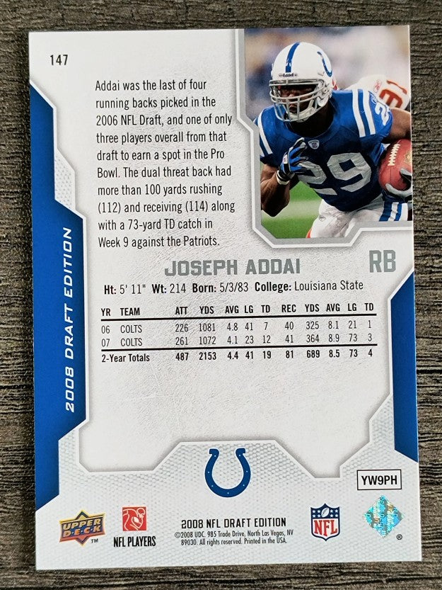 2008 Upper Deck Draft Edition #147 Joseph Addai