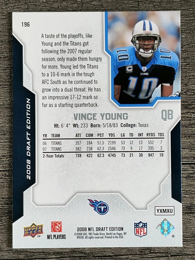 2008 Upper Deck Draft Edition #196 Vince Young
