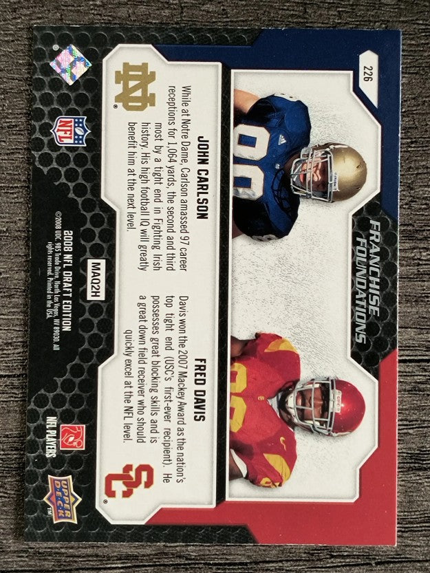 2008 Upper Deck Draft Edition Green #226 Fred Davis/John Carlson