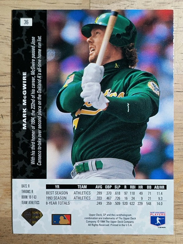 1994 SP #36 Mark McGwire