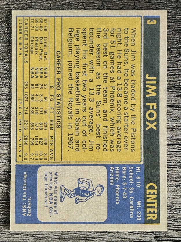 1971-72 Topps #3 Jim Fox (MINT)