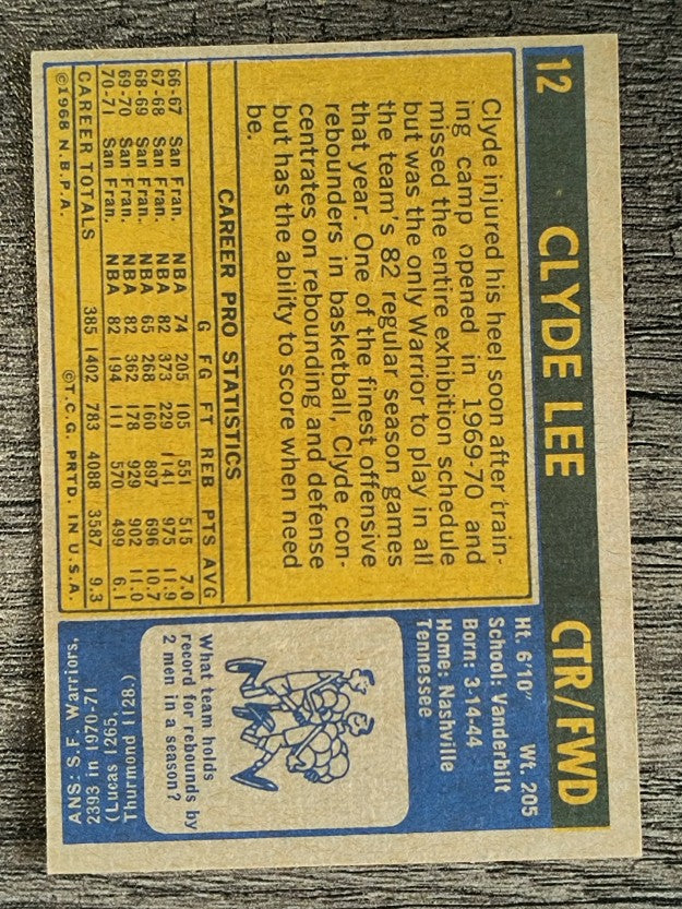 1971-72 Topps #12 Clyde Lee (NMMT)