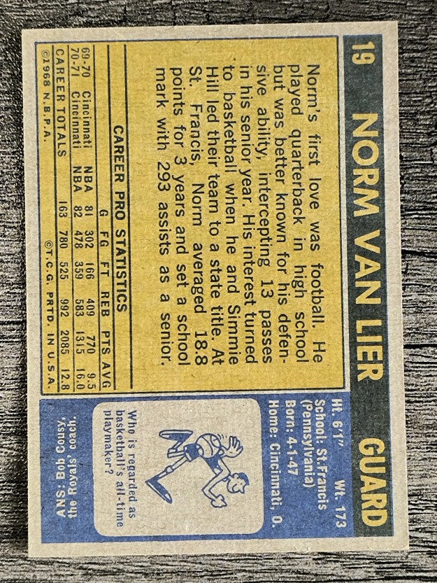 1971-72 Topps #19 Norm Van Lier (NM)