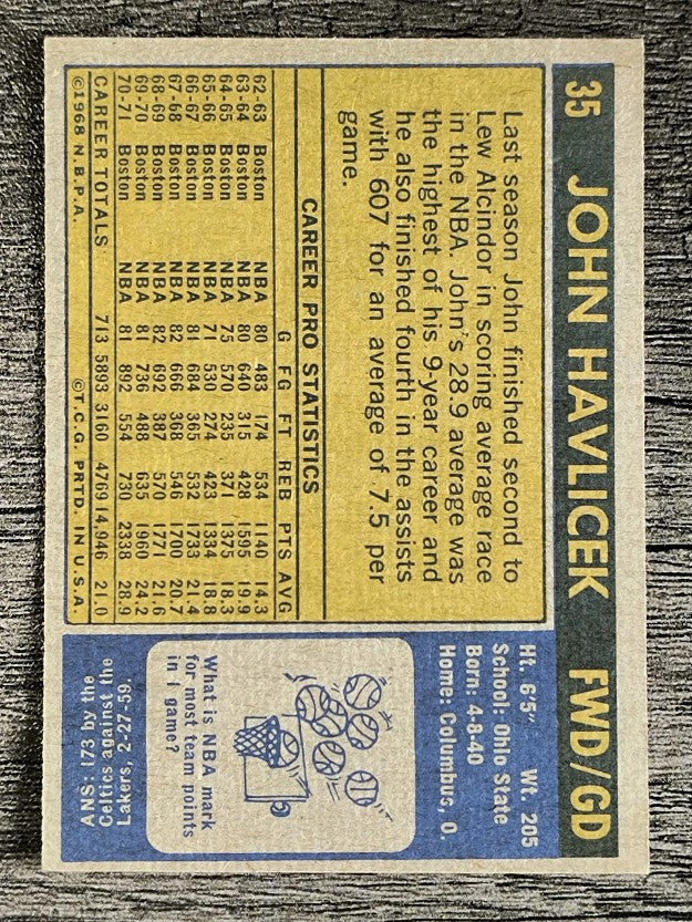 1971-72 Topps #35 John Havlicek (NM)